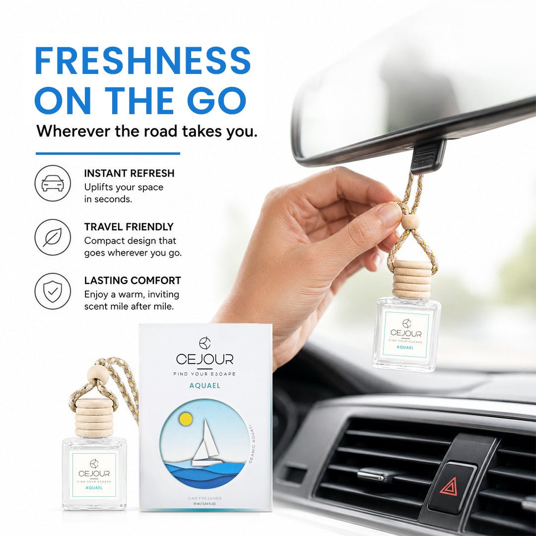 AQUAEL Oceanic Car Perfume Diffuser – 10 ml | Up to 40 Days Freshness - Cejour