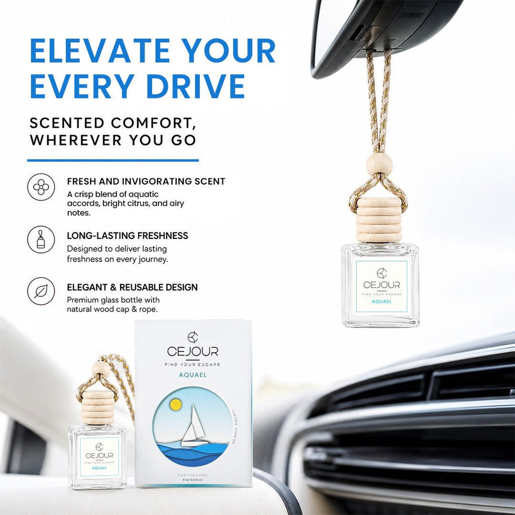 AQUAEL Oceanic Car Perfume Diffuser – 10 ml | Up to 40 Days Freshness - Cejour