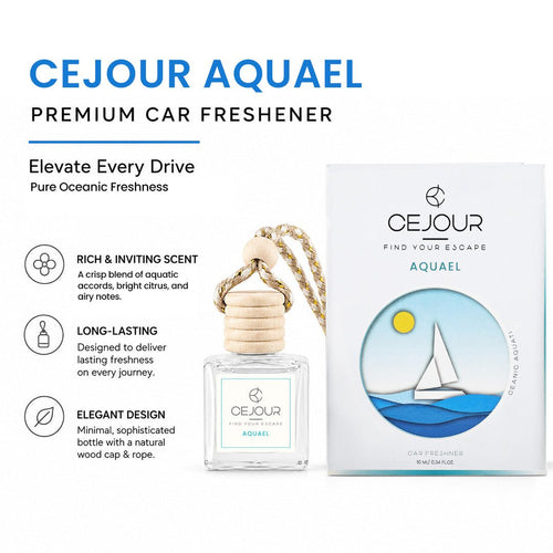 AQUAEL Oceanic Car Perfume Diffuser – 10 ml | Up to 40 Days Freshness - Cejour