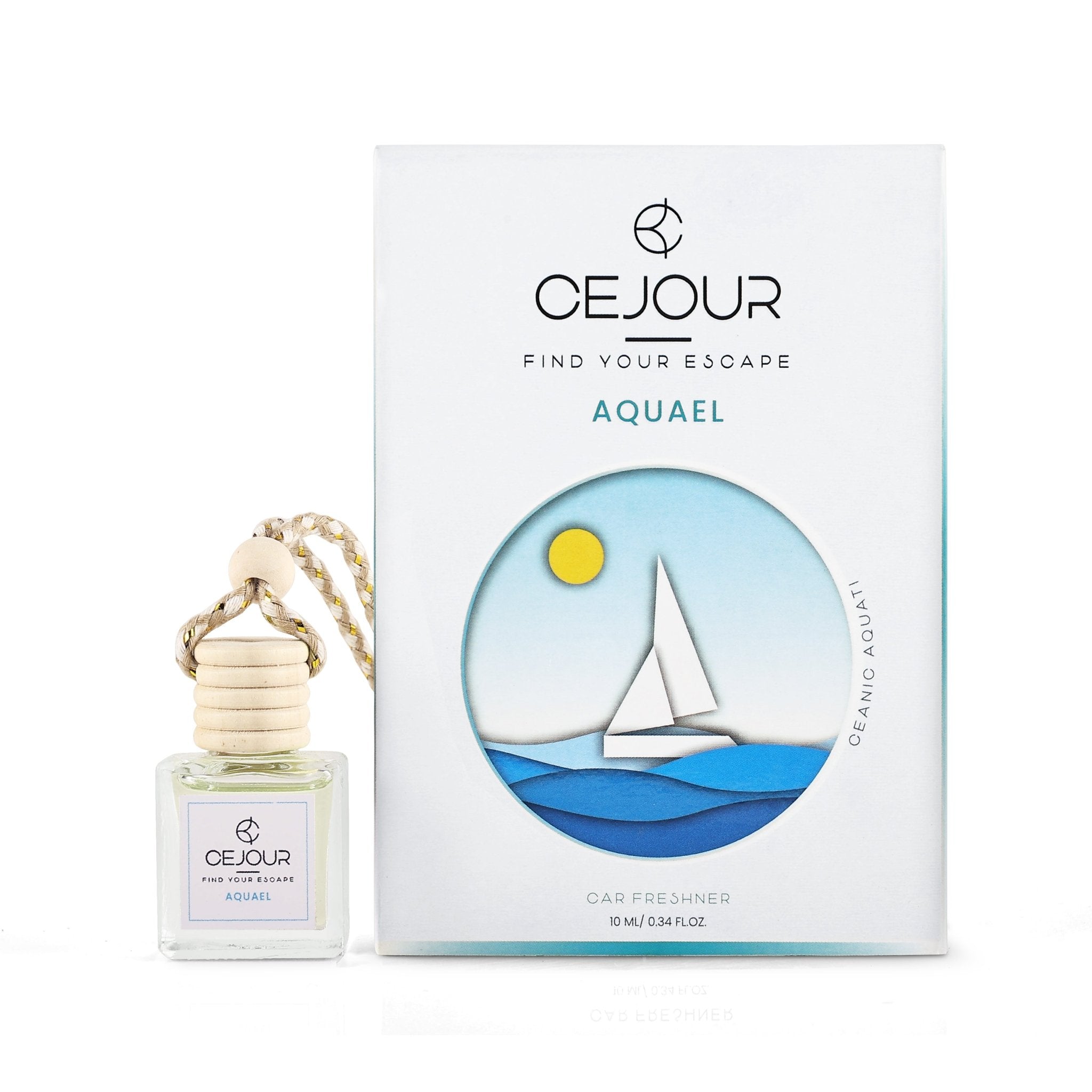 AQUAEL Oceanic Car Perfume Diffuser – 10 ml | Up to 60 Days Freshness - Cejour