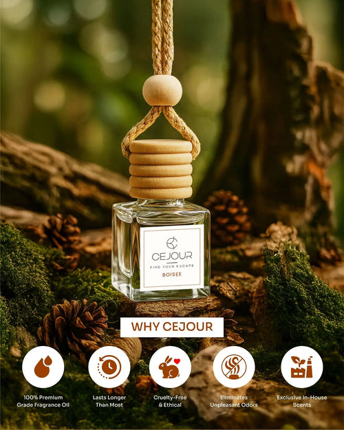 BOISÉE Woody Car Perfume Diffuser long lasting car perfume, vehicles air freshners, indian car perfumes, made in india car perfumes, cejour car perfumes, cejour.in , hanging car perfumes, hanging air freshners, 