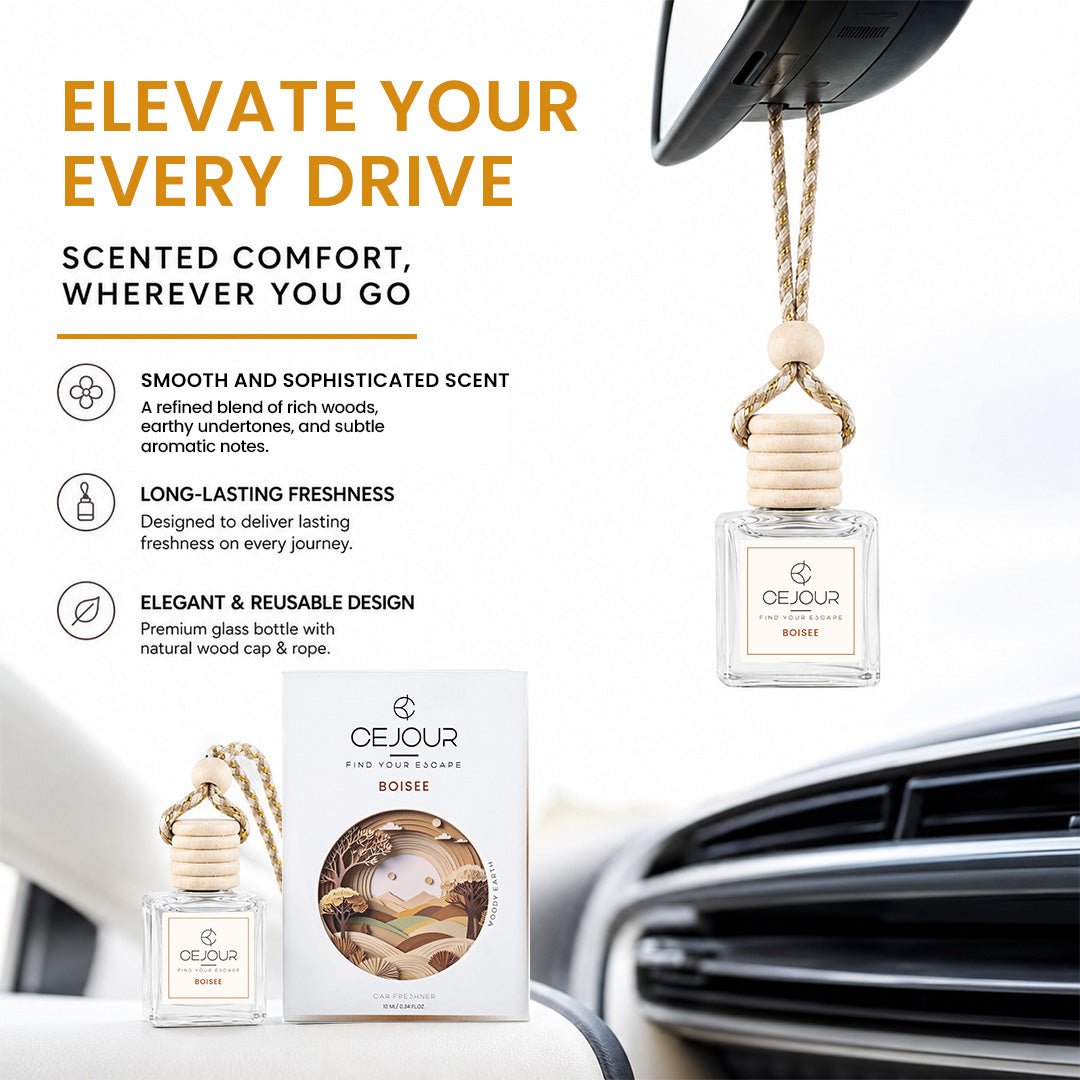 BOISÉE Woody Car Perfume Diffuser – 10 ml | Up to 40 days Freshness - Cejour