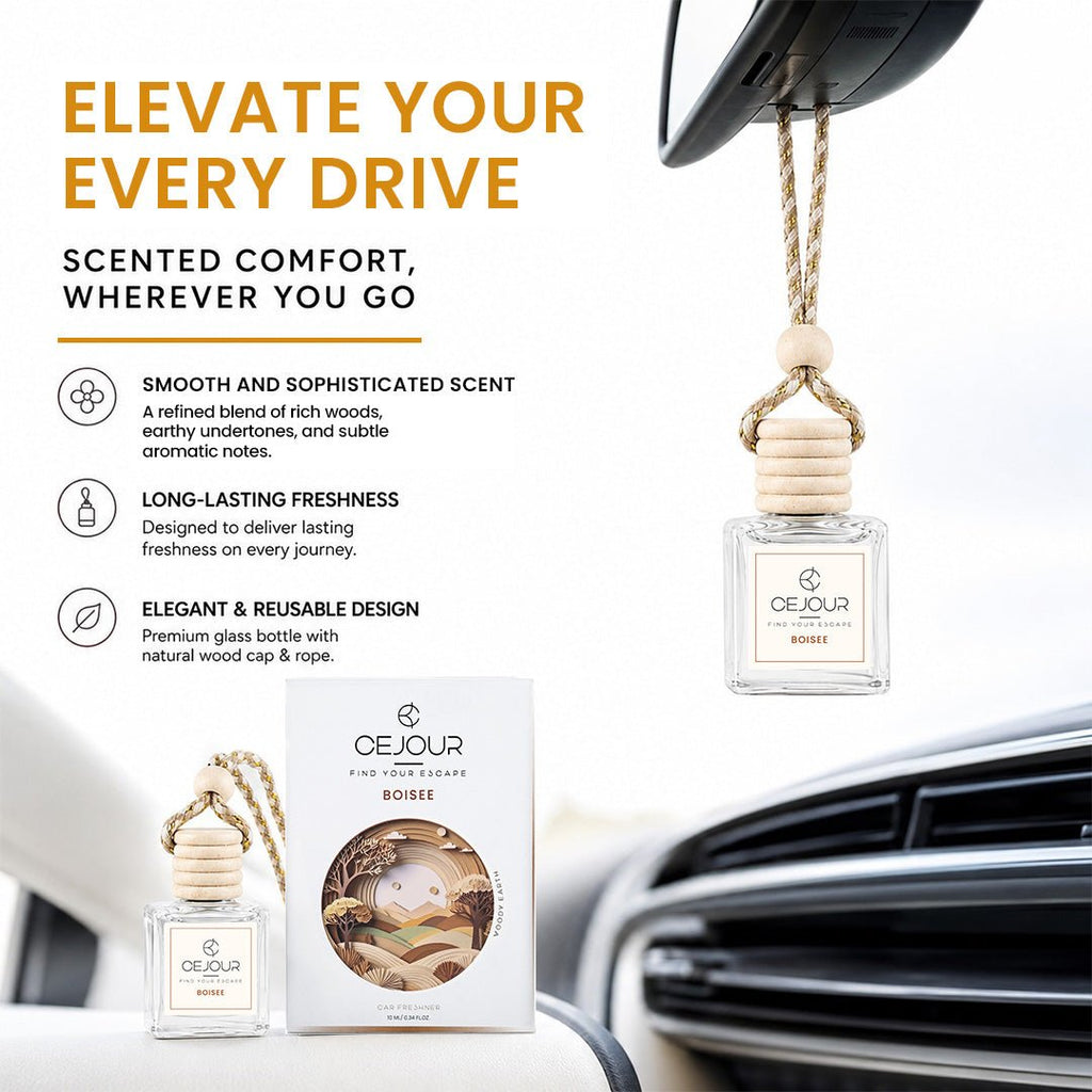 BOISÉE Woody Car Perfume Diffuser – 10 ml | Up to 40 days Freshness - Cejour
