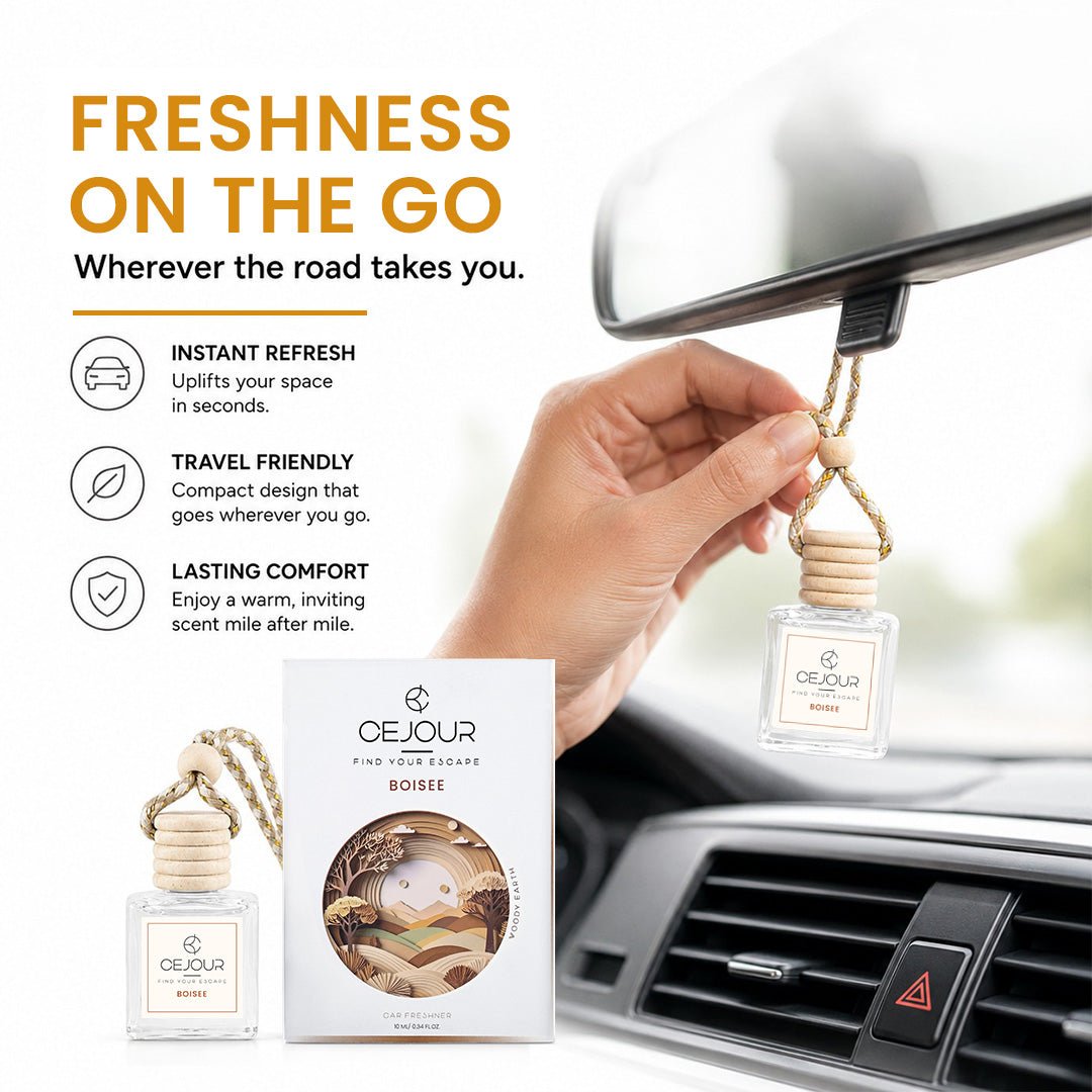 BOISÉE Woody Car Perfume Diffuser – 10 ml | Up to 40 days Freshness - Cejour