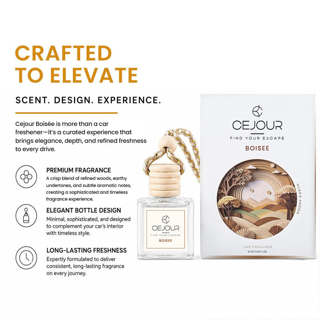 BOISÉE Woody Car Perfume Diffuser – 10 ml | Up to 40 days Freshness - Cejour