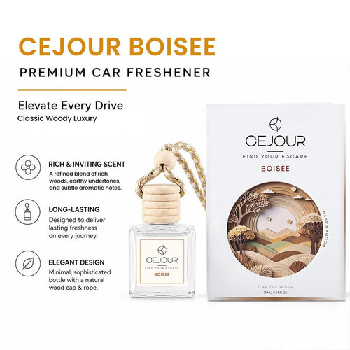 BOISÉE Woody Car Perfume Diffuser – 10 ml | Up to 40 days Freshness - Cejour