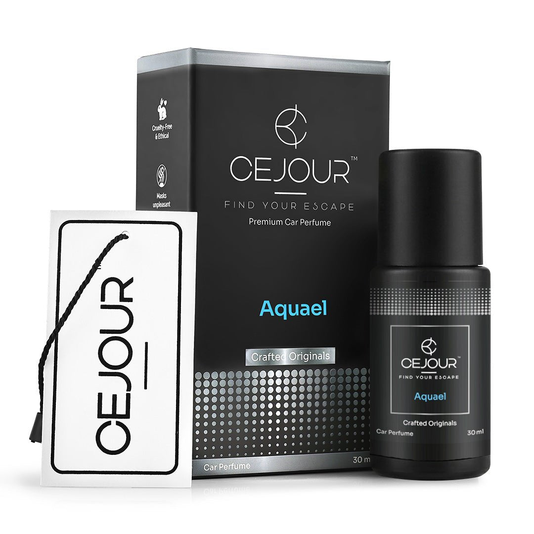 Cejour AQUAEL Oceanic Car Perfume Spray with Hanging Card – 30 ml | 60+ Days, 300+ Sprays - Cejour