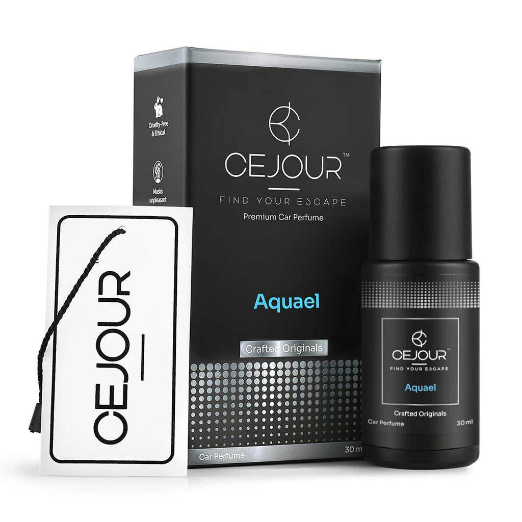 Cejour AQUAEL Oceanic Car Perfume Spray with Hanging Card – 30 ml | 60+ Days, 300+ Sprays - Cejour