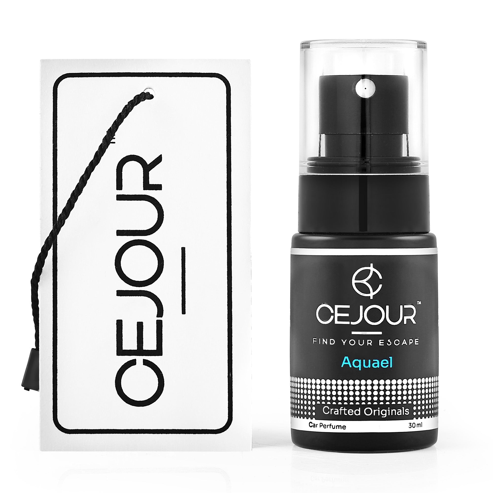 Cejour AQUAEL Oceanic Car Perfume Spray with Hanging Card – 30 ml | 60+ Days, 300+ Sprays - Cejour