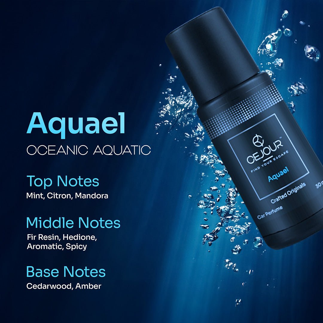 Cejour AQUAEL Oceanic Car Perfume Spray with Hanging Card – 30 ml | 60+ Days, 300+ Sprays - Cejour