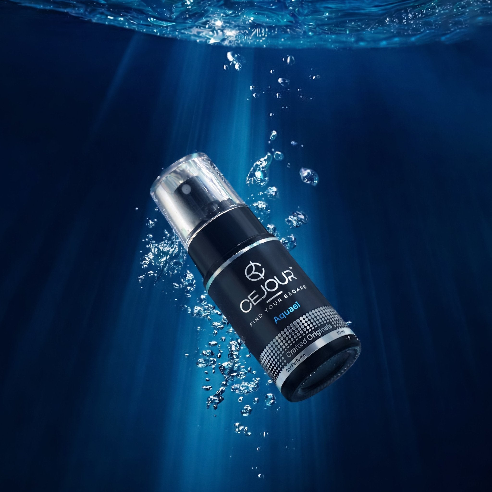 Cejour AQUAEL Oceanic Car Perfume Spray with Hanging Card – 30 ml | Premium Car Fragrance for daily commute | 60+ Days, 300+ Sprays | Luxury Car Air Freshener | Best Car Accessories - Cejour