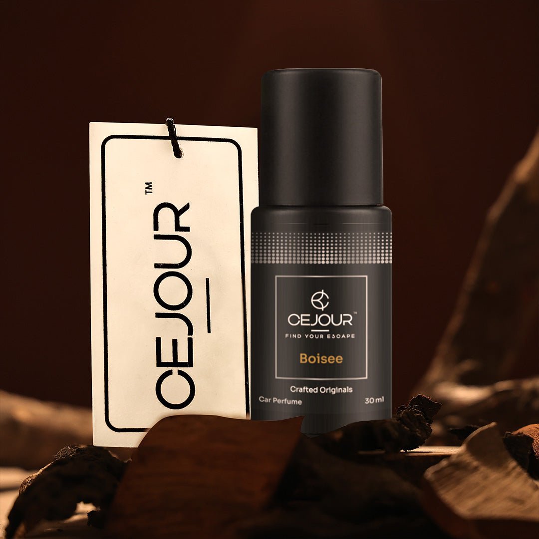 Cejour BOISÉE Woody Car Perfume Spray with Hanging Card – 30 ml | 60+ Days, 300+ Sprays - Cejour