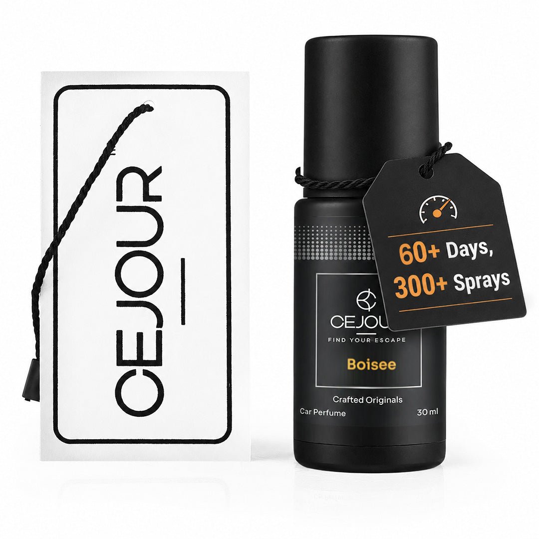 Cejour Boisee Woody Car Perfume Spray with Hanging Card – 30 ml | 60+ Days, 300+ Sprays - Cejour