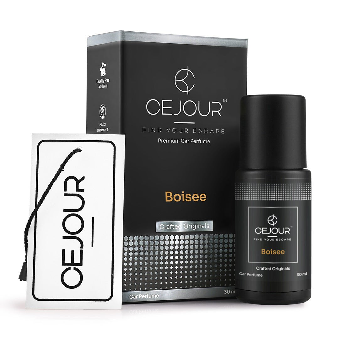 Cejour BOISÉE Woody Car Perfume Spray with Hanging Card – 30 ml | 60+ Days, 300+ Sprays - Cejour