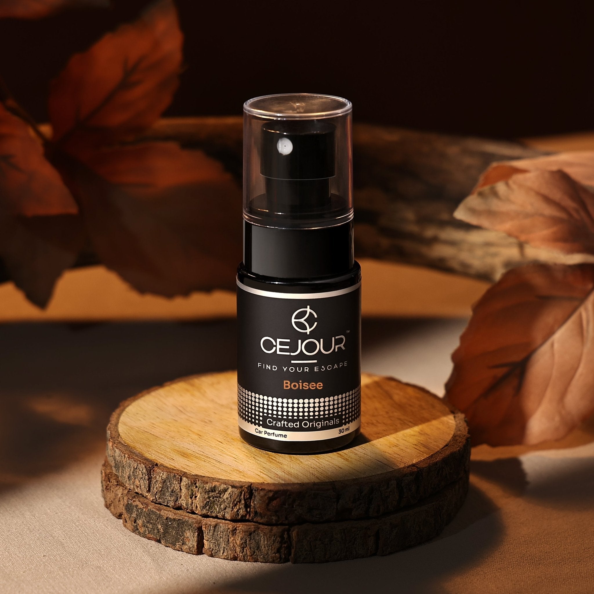 Cejour BOISÉE Woody Car Perfume Spray with Hanging Card – 30 ml | Premium Car Fragrance for daily commute | 60+ Days, 300+ Sprays | Luxury Car Air Freshener | Best Car Accessories - Cejour