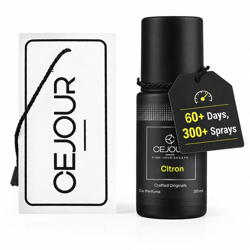 Cejour Citron Car Perfume Spray with Hanging Card – 30 ml | 60+ Days, 300+ Sprays - Cejour
