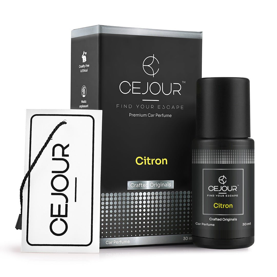 Cejour Citron Car Perfume Spray with Hanging Card – 30 ml | 60+ Days, 300+ Sprays - Cejour