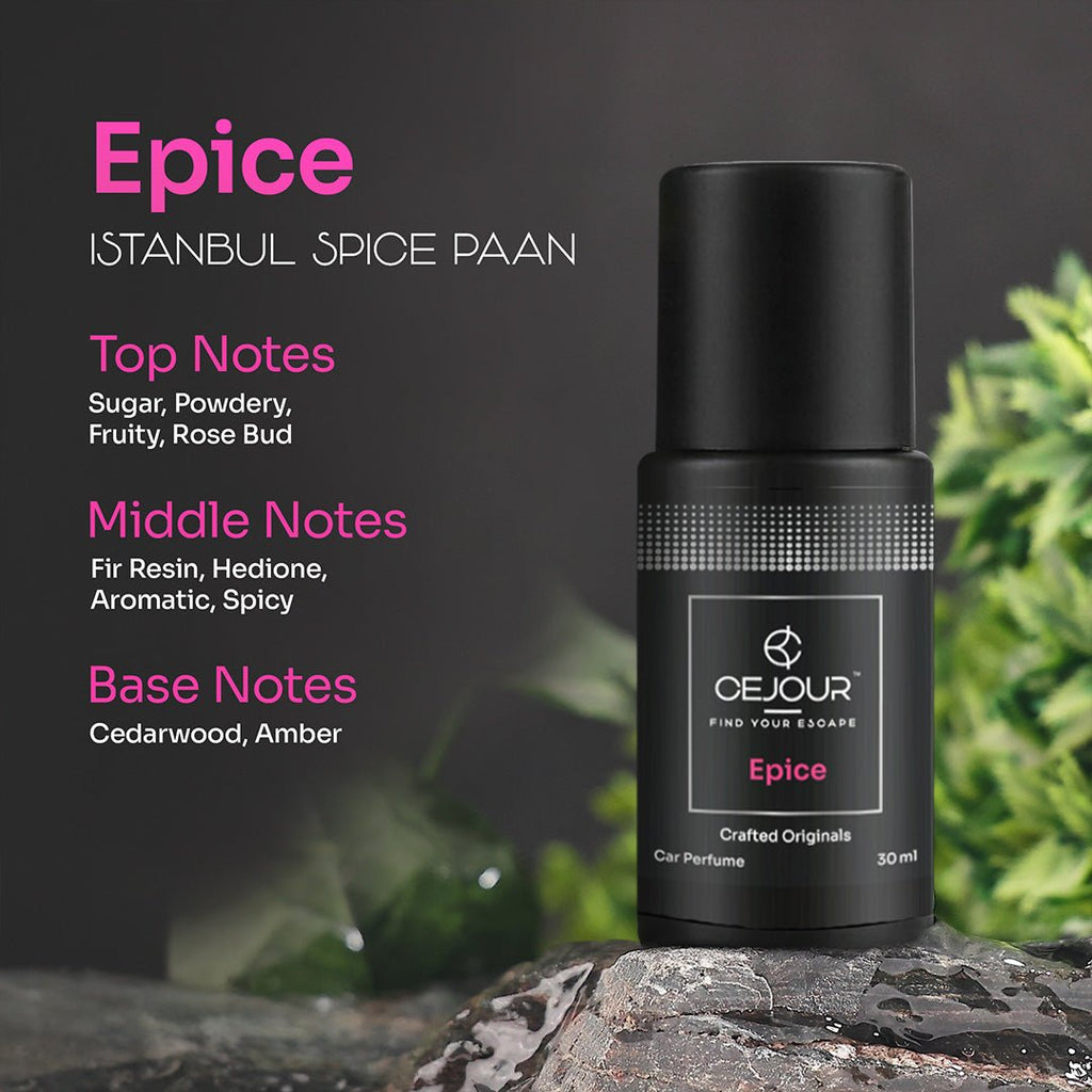 Cejour ÉPICE Istanbul Spice Car Perfume Spray with Hanging Card – 30 ml | 60+ Days, 300+ Sprays - Cejour