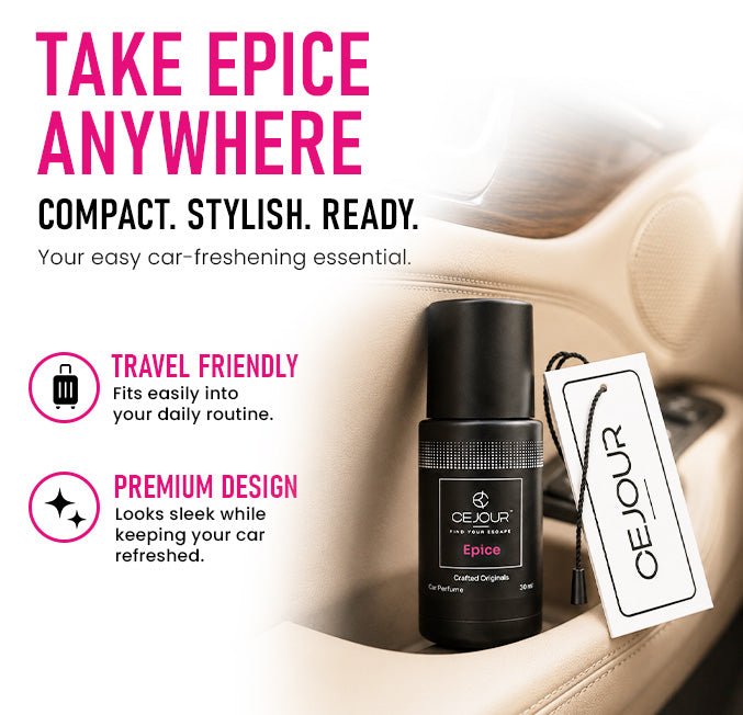 Cejour Épice Istanbul Spice Car Perfume Spray with Hanging Card – 30 ml | 60+ Days, 300+ Sprays - Cejour