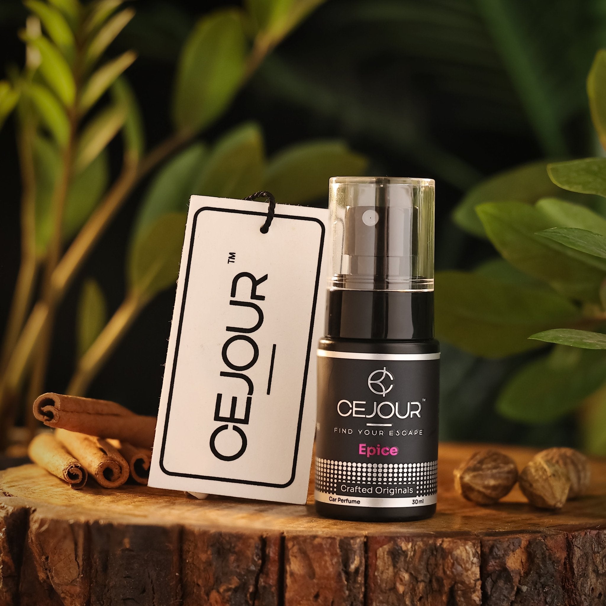 Cejour ÉPICE Istanbul Spice Car Perfume Spray with Hanging Card – 30 ml | Fine Fragrance Car Air Freshener | 60+ Days, 300+ Sprays | Luxury Car Air Freshener | Best Car Accessories - Cejour