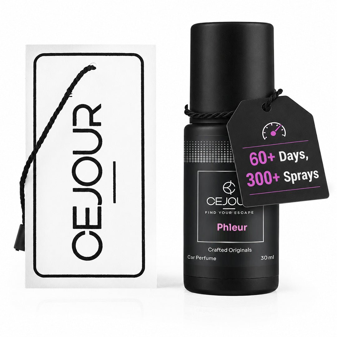 Cejour Phleur Floral Car Perfume Spray with Hanging Card – 30 ml | 60+ Days, 300+ Sprays - Cejour
