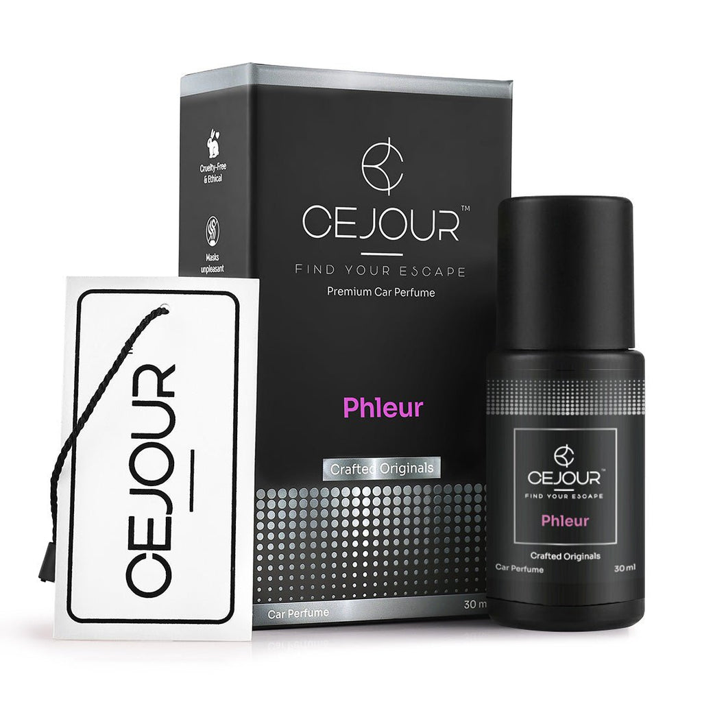 Cejour PHLEUR Floral Car Perfume Spray with Hanging Card – 30 ml | 60+ Days, 300+ Sprays - Cejour