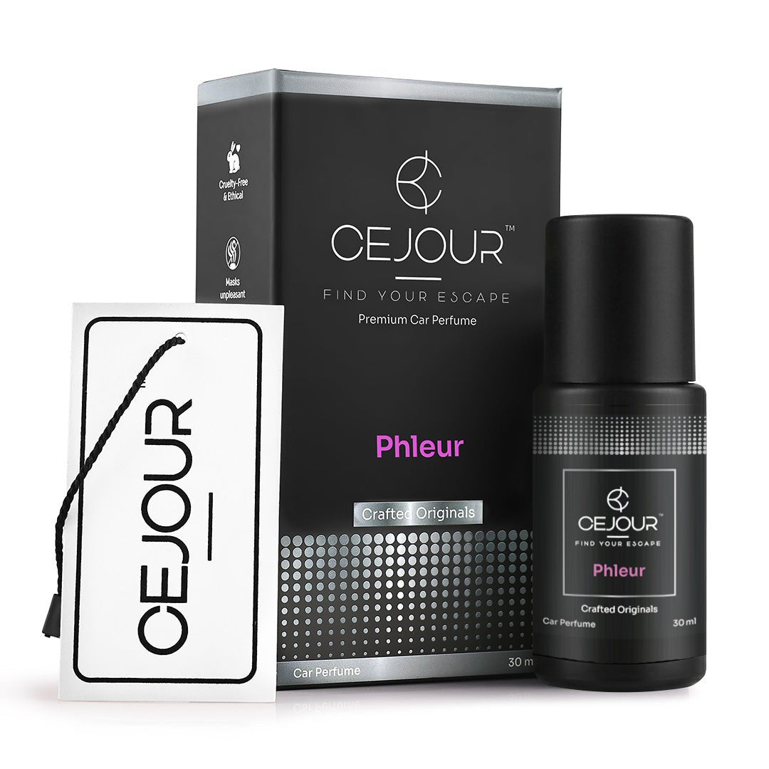 Cejour PHLEUR Floral Car Perfume Spray with Hanging Card – 30 ml | 60+ Days, 300+ Sprays - Cejour