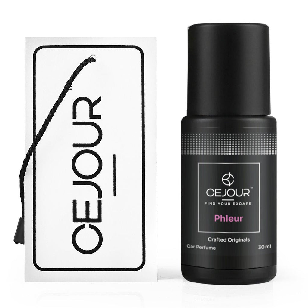 Cejour PHLEUR Floral Car Perfume Spray with Hanging Card – 30 ml | 60+ Days, 300+ Sprays - Cejour