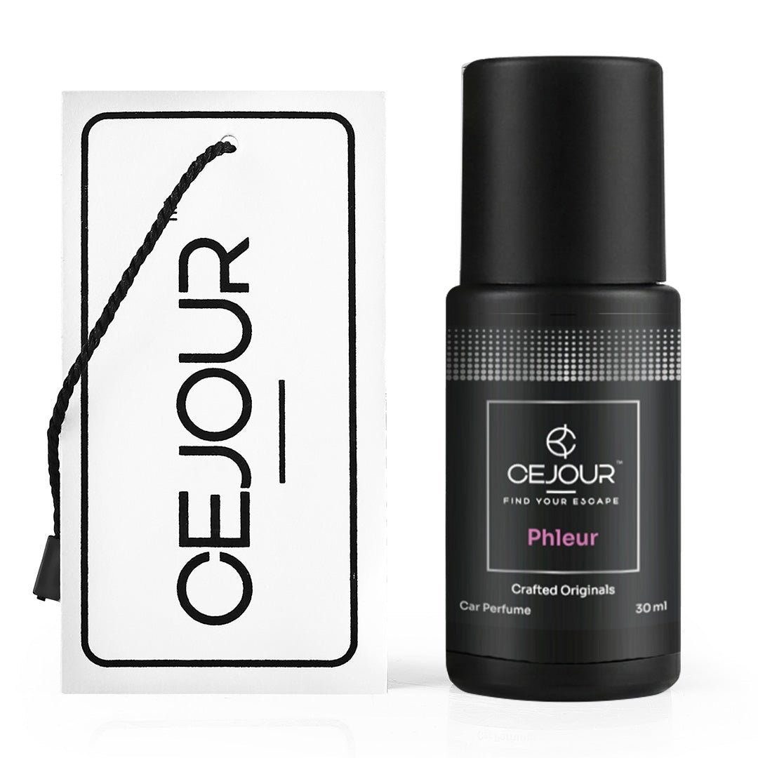 Cejour PHLEUR Floral Car Perfume Spray with Hanging Card – 30 ml | 60+ Days, 300+ Sprays - Cejour