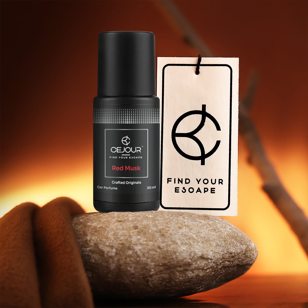 Cejour Red Musk Car Perfume Spray with Hanging Card – 30 ml | 60+ Days, 300+ Sprays - Cejour