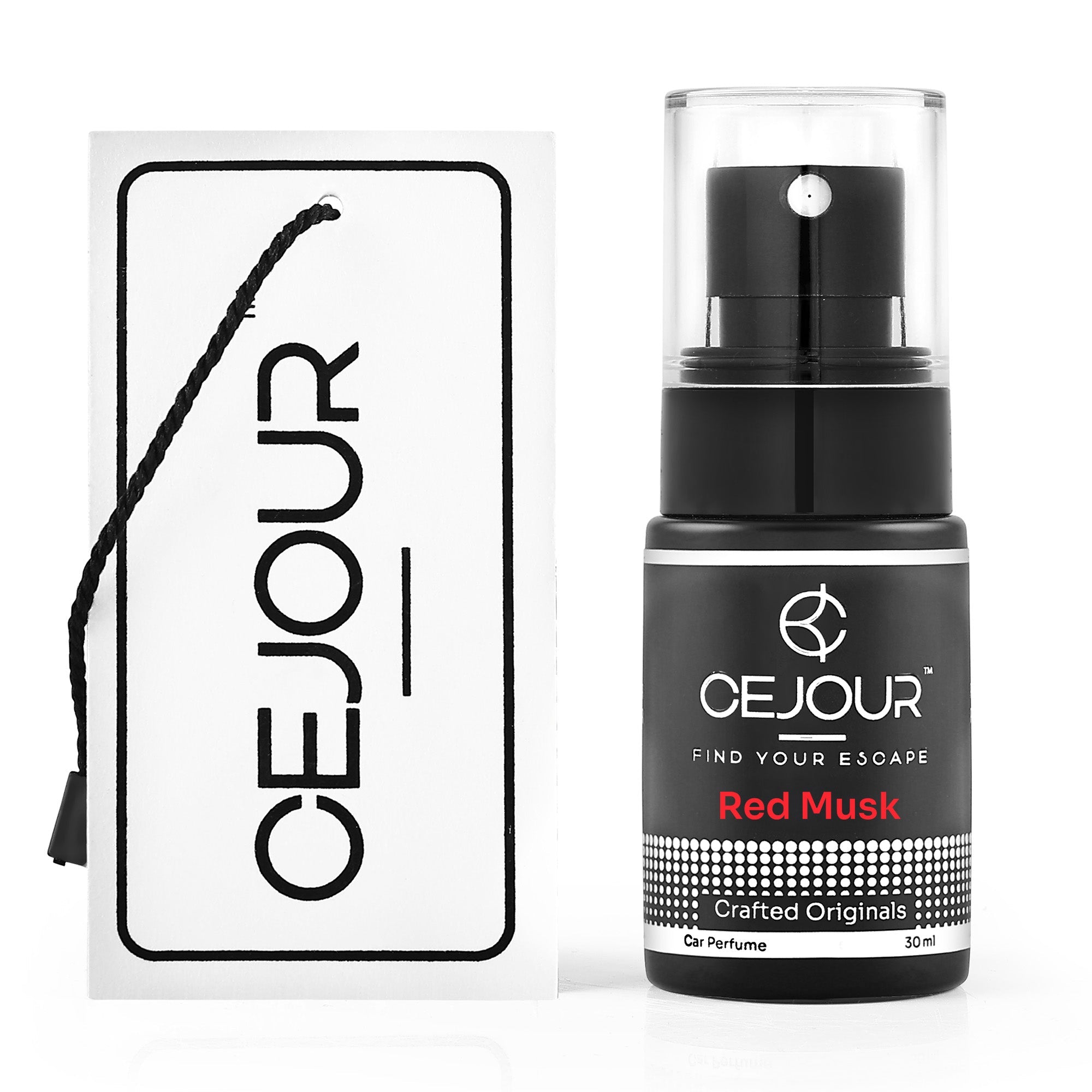 Cejour Red Musk Car Perfume Spray with Hanging Card – 30 ml | 60+ Days, 300+ Sprays - Cejour