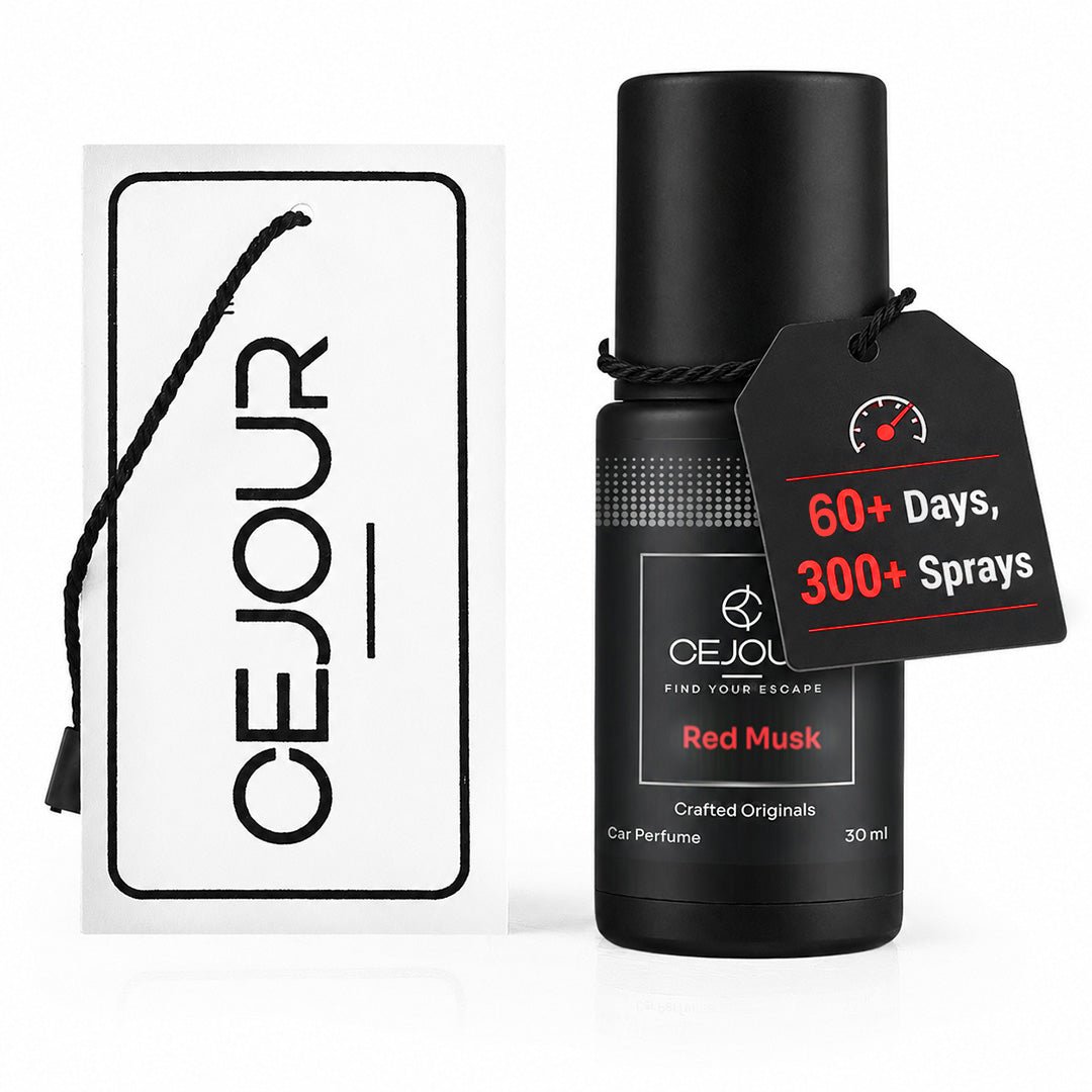 Cejour Red Musk Car Perfume Spray with Hanging Card – 30 ml | 60+ Days, 300+ Sprays - Cejour