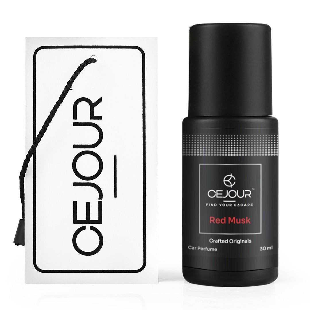 Cejour Red Musk Car Perfume Spray with Hanging Card – 30 ml | 60+ Days, 300+ Sprays - Cejour