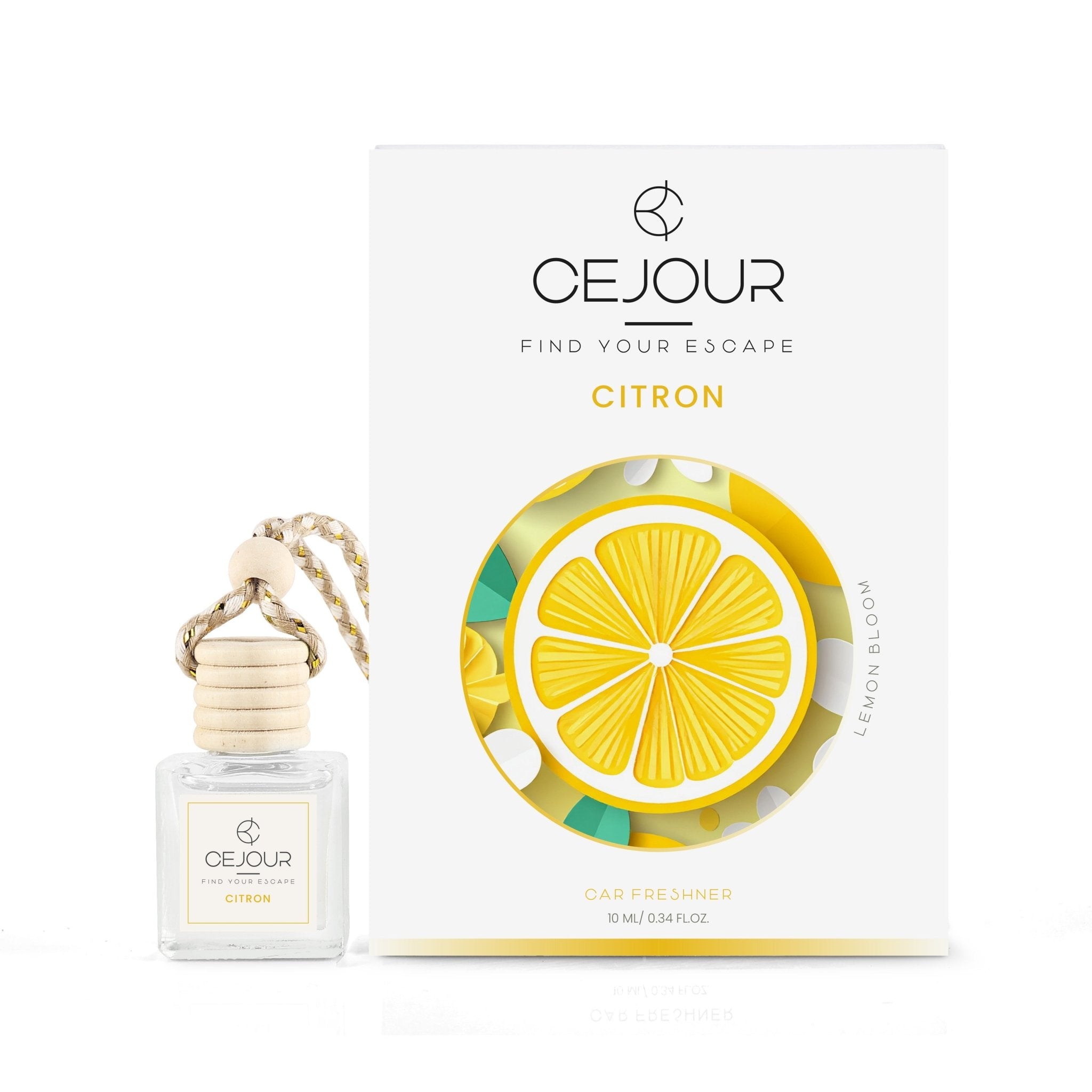 CITRON Lemon Car Perfume Diffuser – 10 ml | Up to 60 Days Long - Lasting Freshness - Cejour