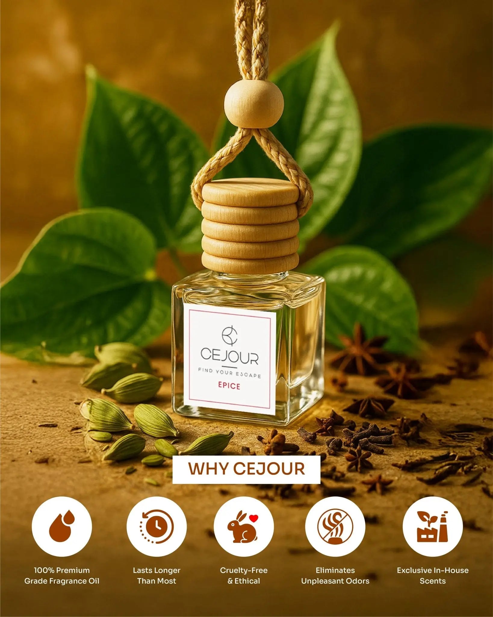 ÉPICE Paan Car Perfume Diffuser – 10 ml - Cejour