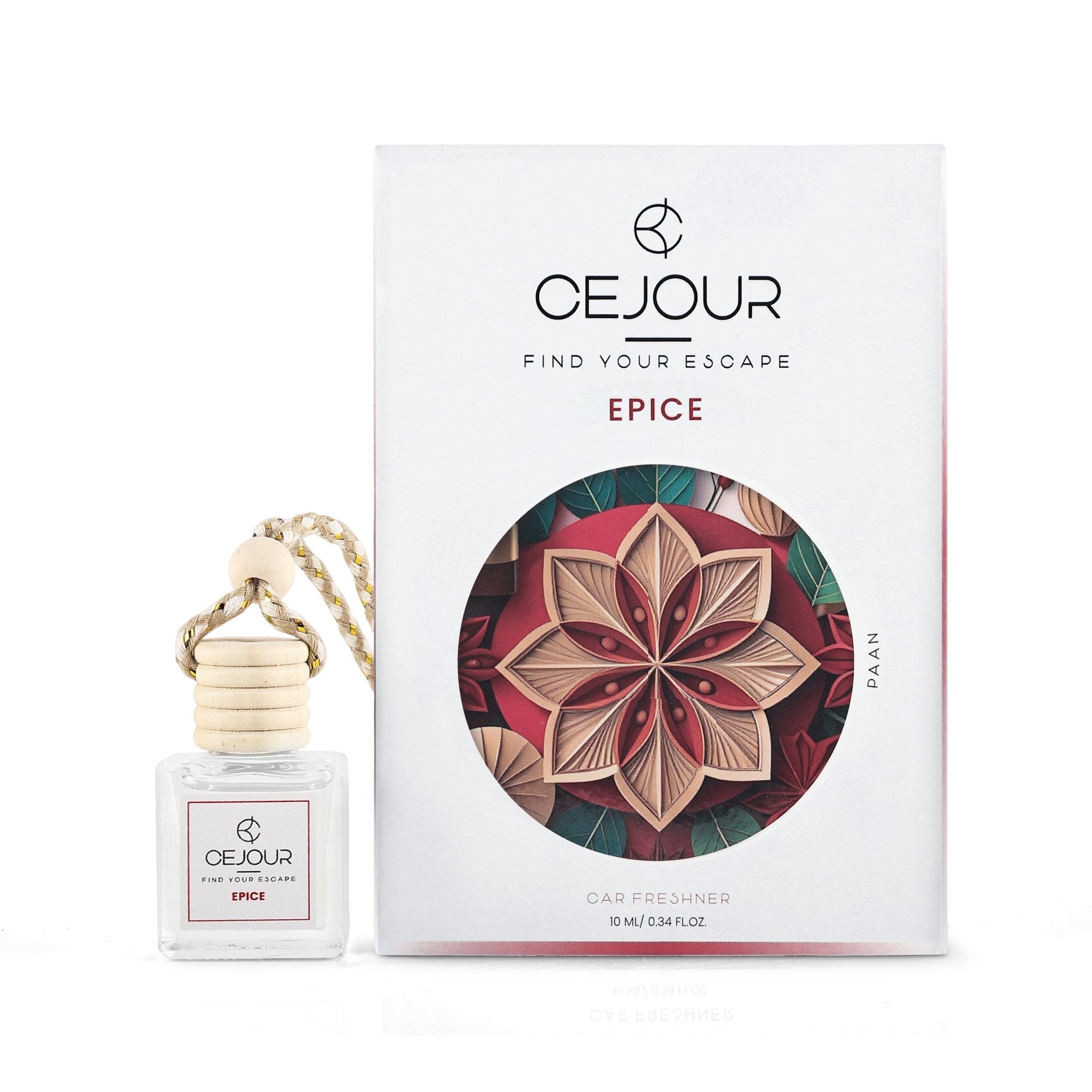 ÉPICE Paan Car Perfume Diffuser – 10 ml | Up to 60 Days Long - Lasting Fragrance - Cejour