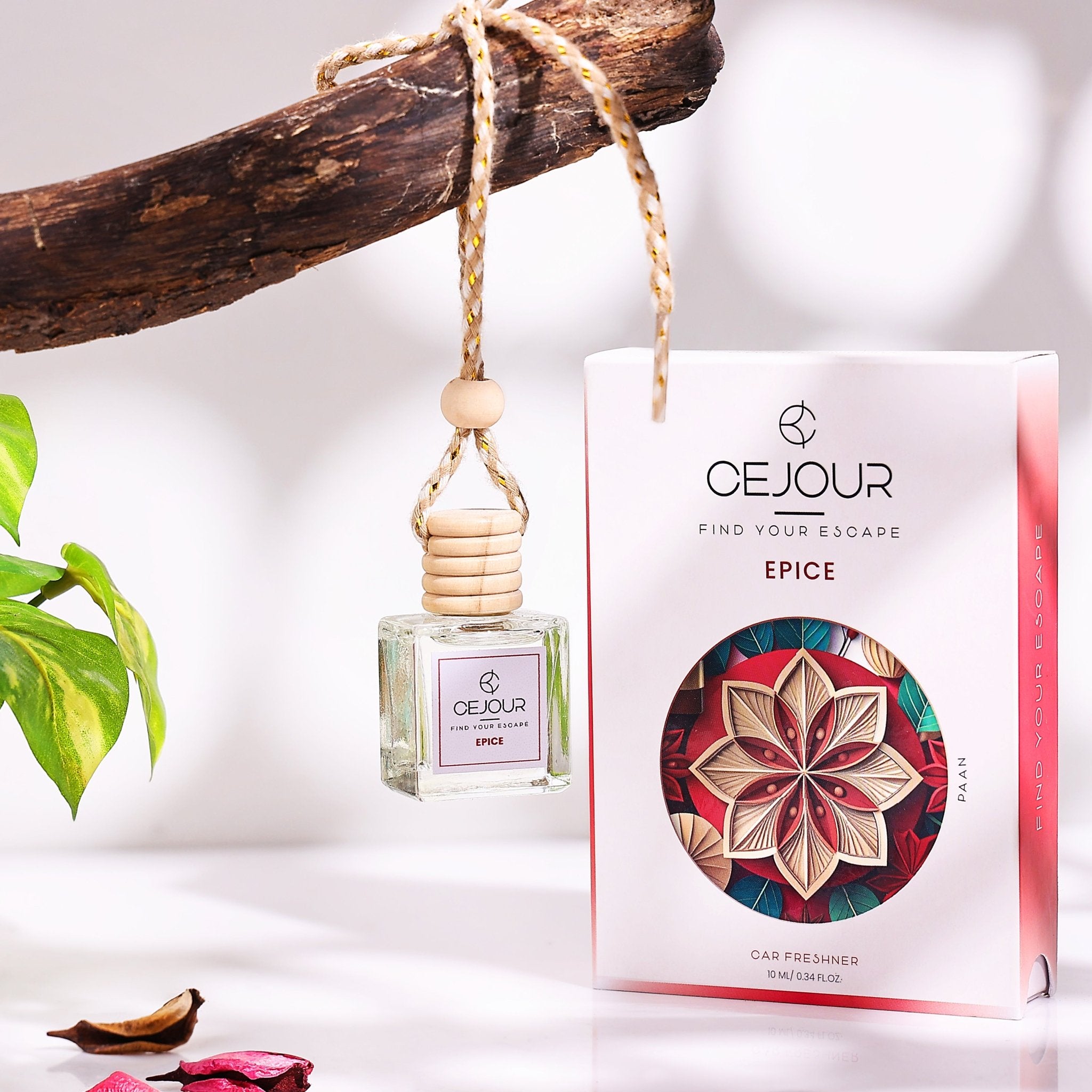 ÉPICE Paan Car Perfume Diffuser – 10 ml | Up to 60 Days Long - Lasting Fragrance - Cejour