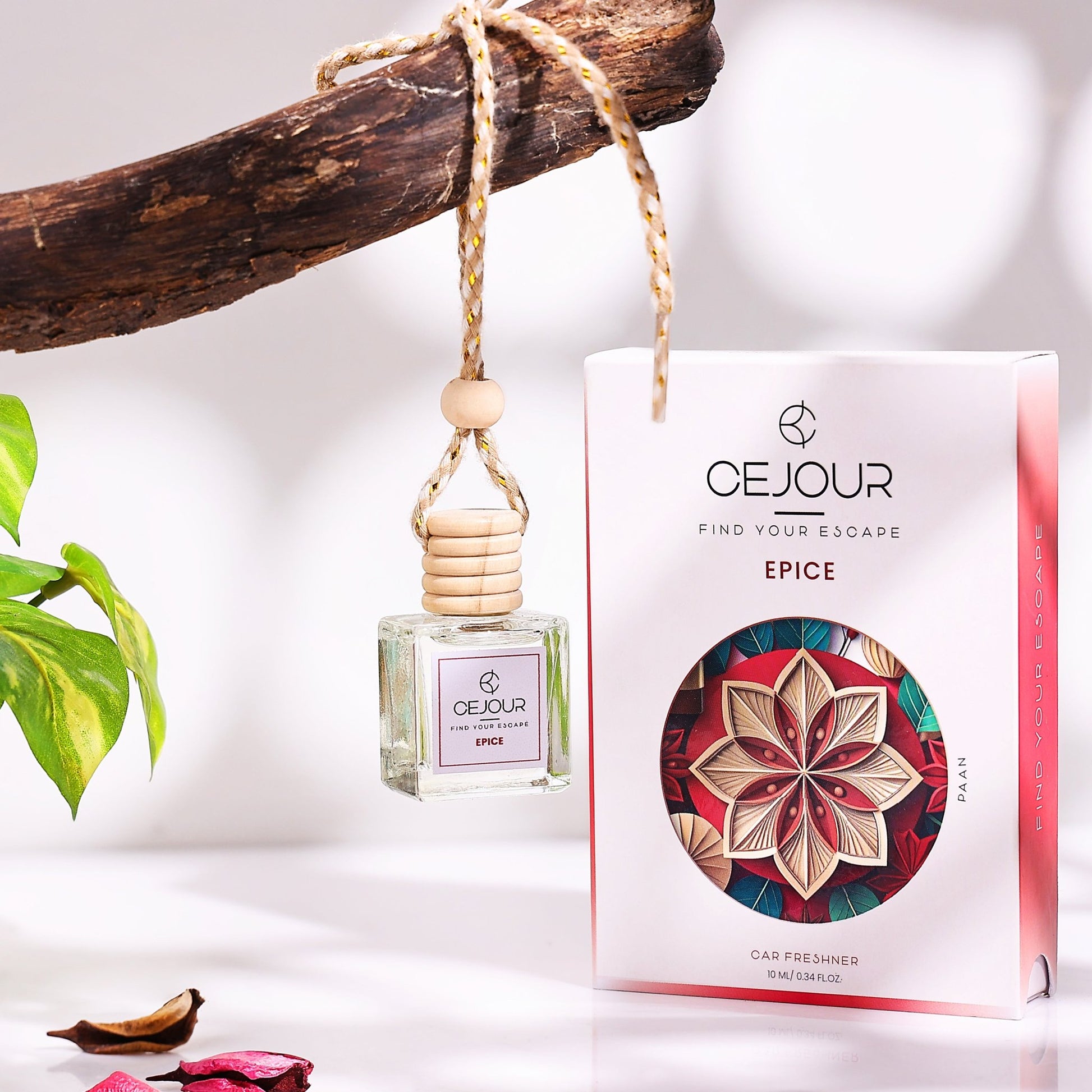 ÉPICE Paan Car Perfume Diffuser – 10 ml | Up to 60 Days Long - Lasting Fragrance - Cejour