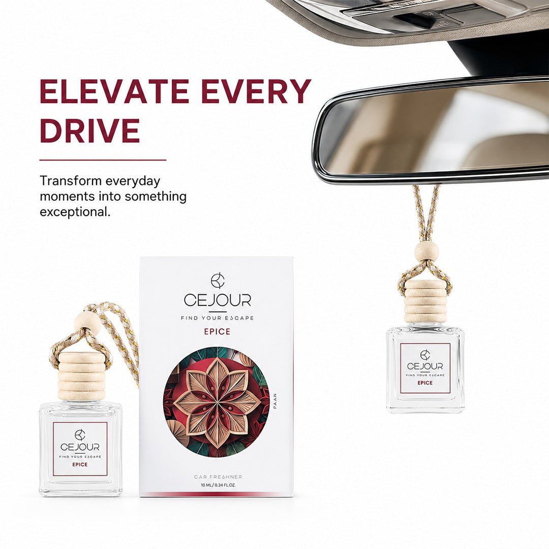 ÉPICE Warm Spice Car Perfume Diffuser – 10 ml | Up to 40 Days Long-Lasting Fragrance - Cejour