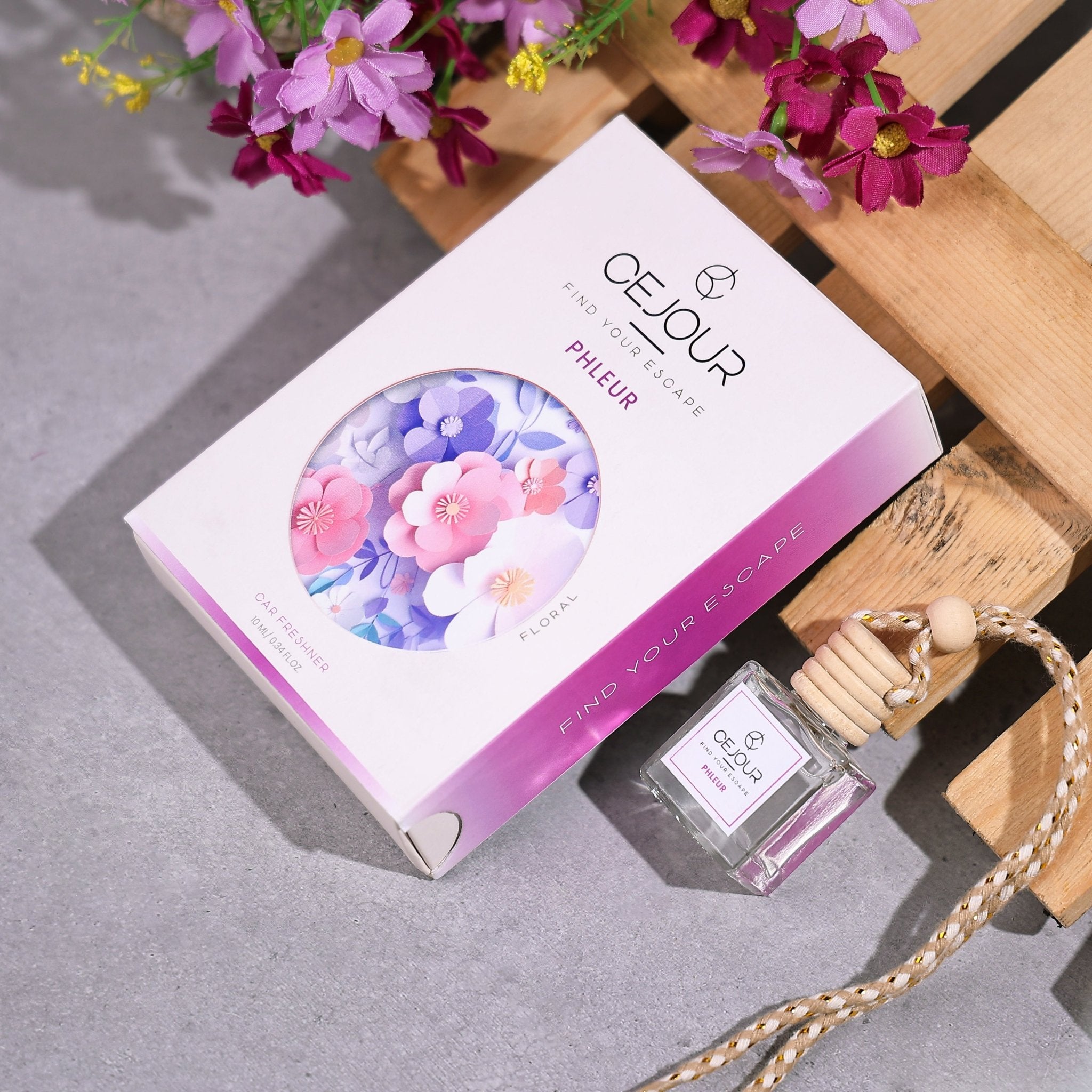 PHLEUR Floral Car Perfume Diffuser – 10 ml | Up to 60 days Freshness - Cejour